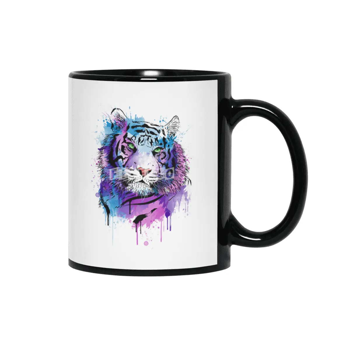 Tiger watercolor Siyah Kupa