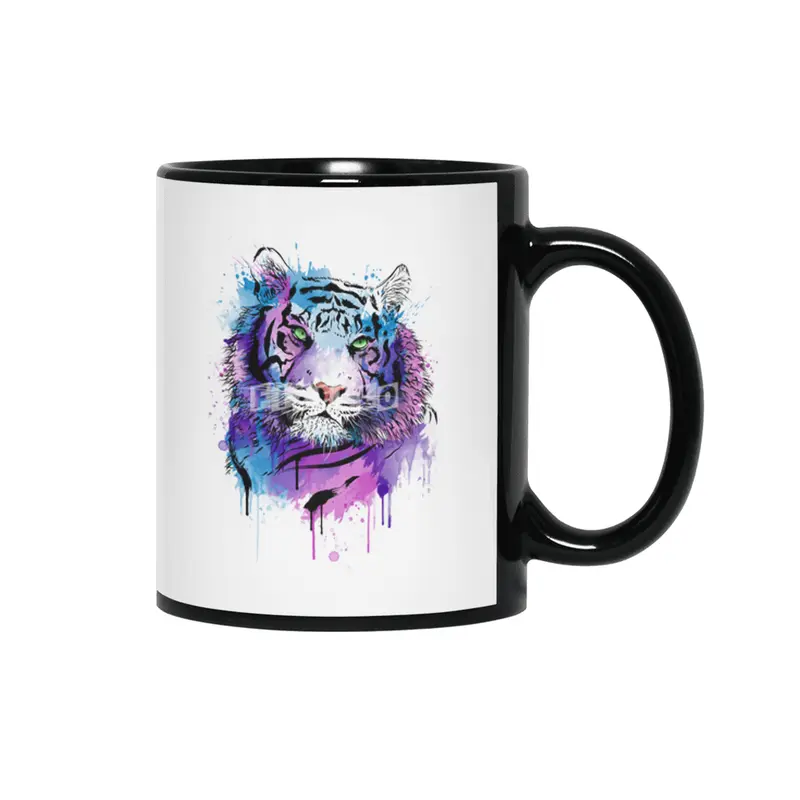 Tiger watercolor Siyah Kupa