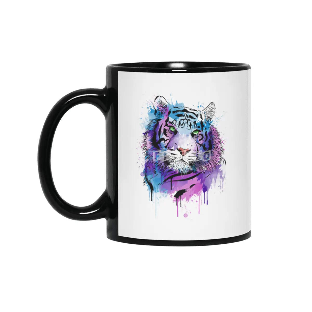Tiger watercolor Siyah Kupa