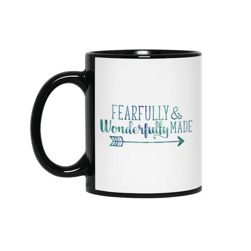Fearfully & Wonderfully Made Watercolor Siyah Kupa
