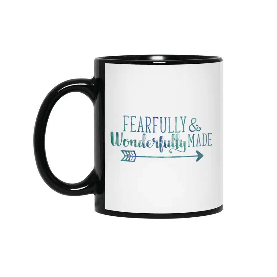 Fearfully & Wonderfully Made Watercolor Siyah Kupa
