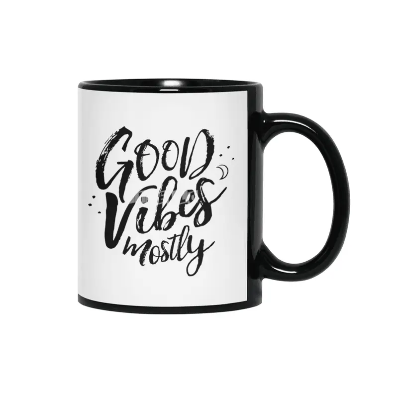 Good Vibes Mostly Siyah Kupa