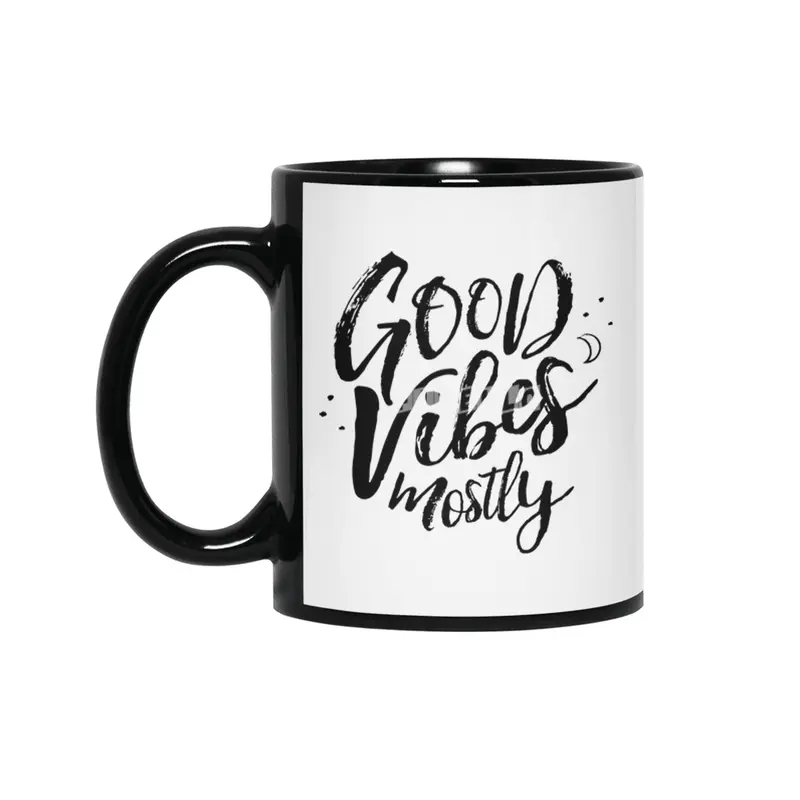 Good Vibes Mostly Siyah Kupa