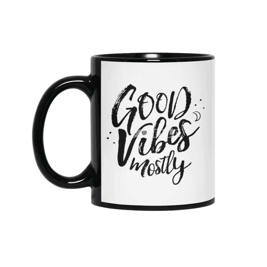 Good Vibes Mostly Siyah Kupa