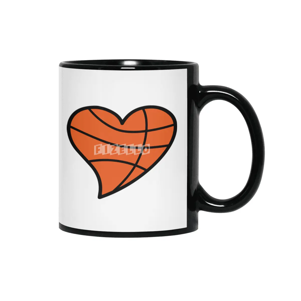 Basketball Heart Siyah Kupa