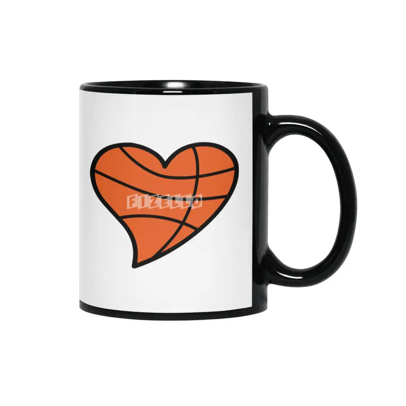Basketball Heart Siyah Kupa
