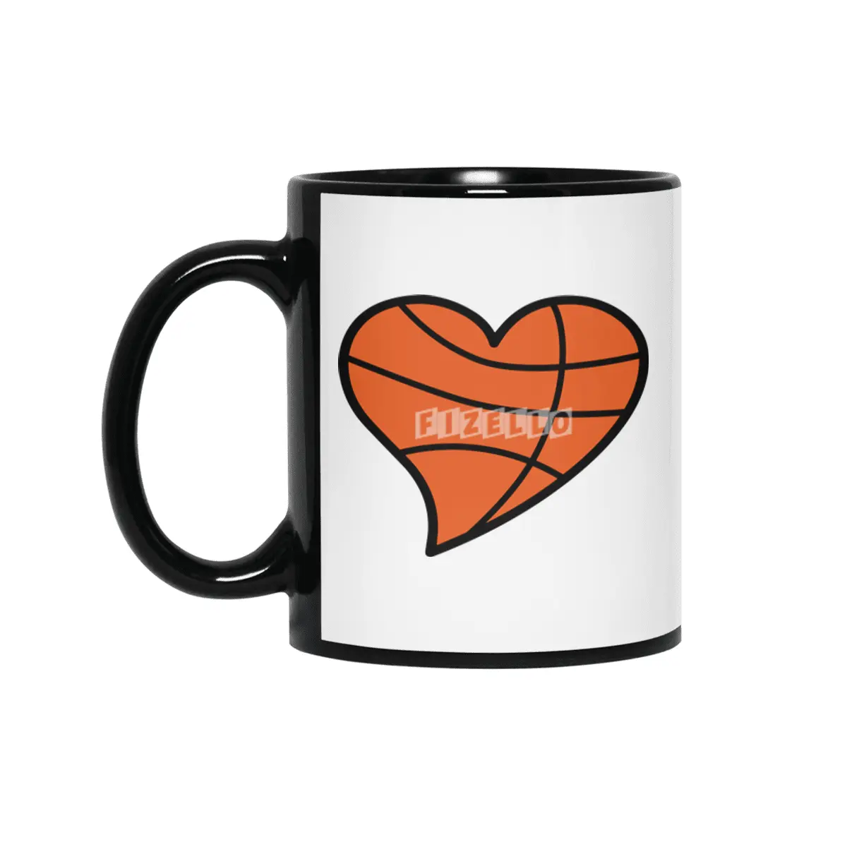 Basketball Heart Siyah Kupa