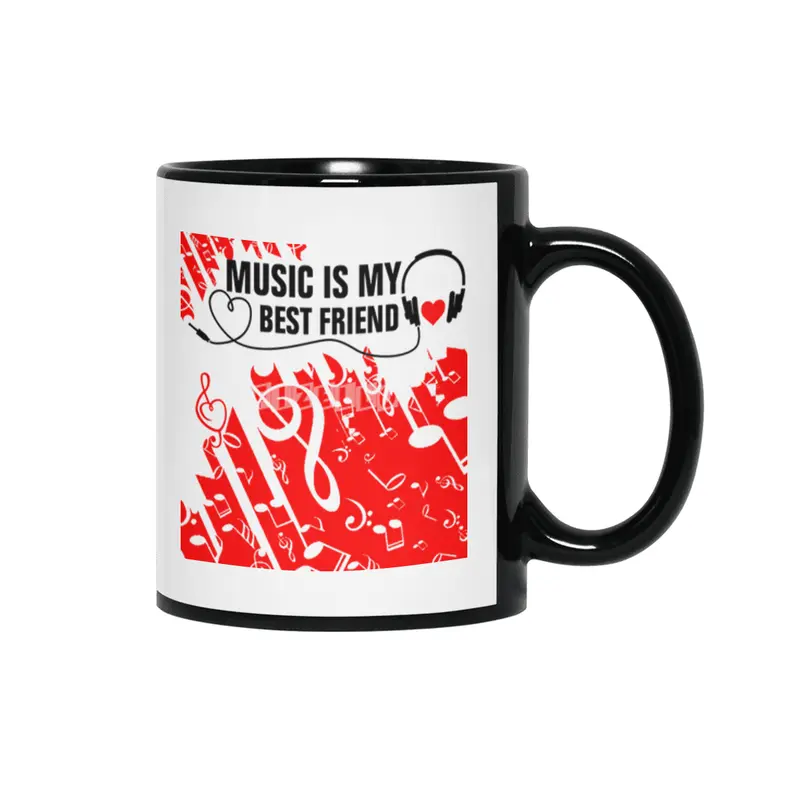 Music is My Best Friend Siyah Kupa