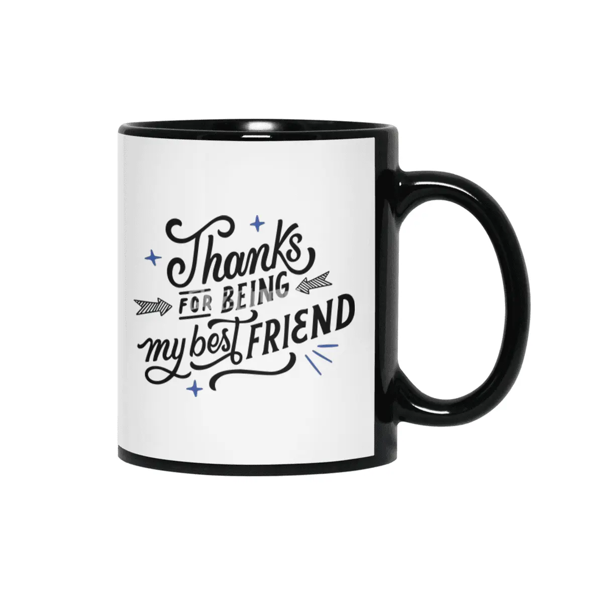 Thanks for Being My Best Friend: Heartwarming Designs for Special Bonds Siyah Kupa