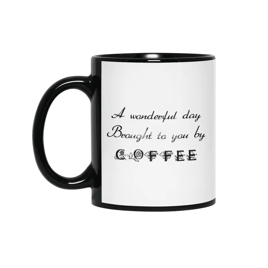 A Wonderful Day - Black Lettering Siyah Kupa