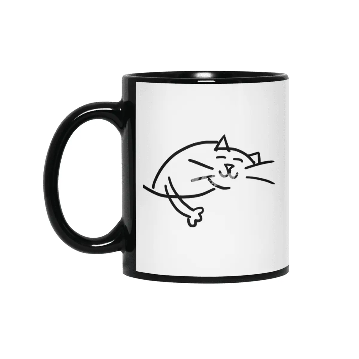 Happiness is a Warm Cat Siyah Kupa