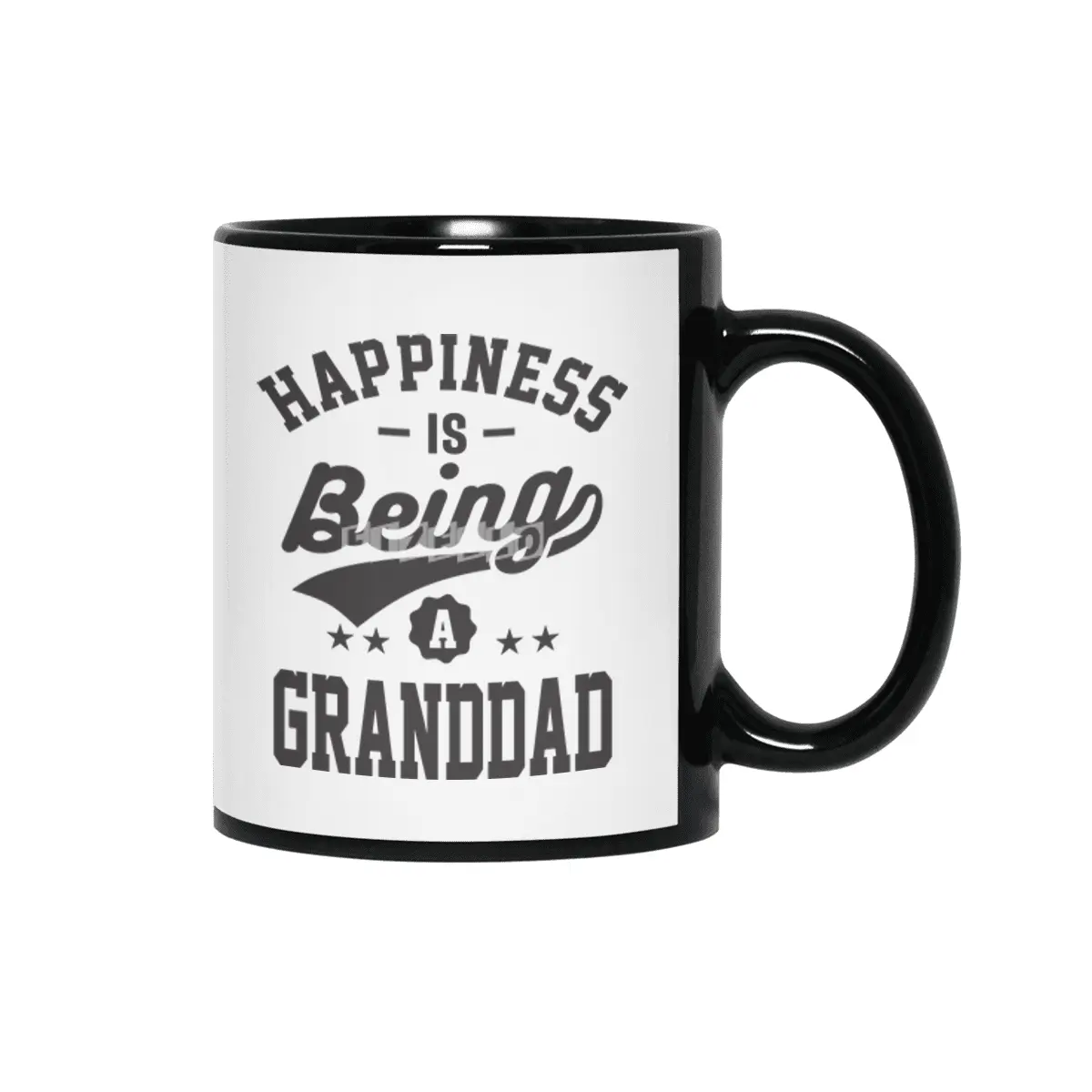 Happiness is Being a Granddad T-shirt Gift Siyah Kupa
