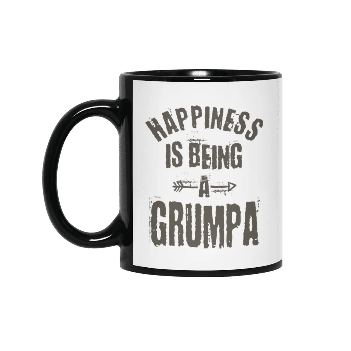 Happiness is Being a Grumpa Gifts Siyah Kupa
