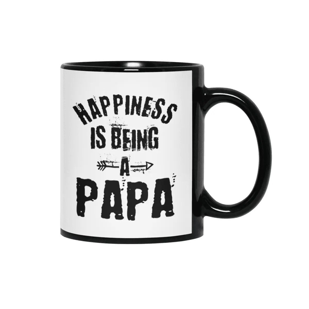 Happiness is Being a Papa Father's Day Gifts Siyah Kupa