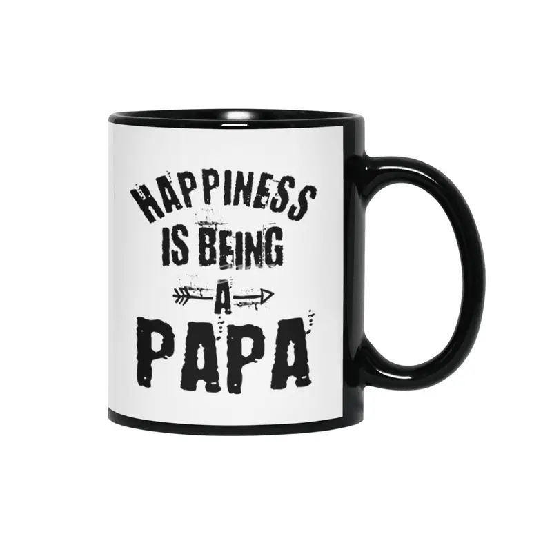 Happiness is Being a Papa Father's Day Gifts Siyah Kupa