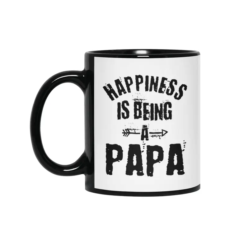 Happiness is Being a Papa Father's Day Gifts Siyah Kupa