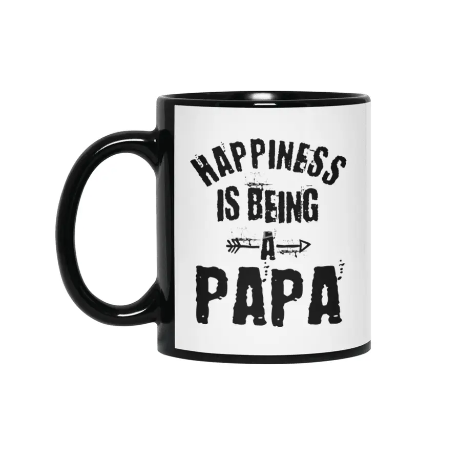 Happiness is Being a Papa Father's Day Gifts Siyah Kupa