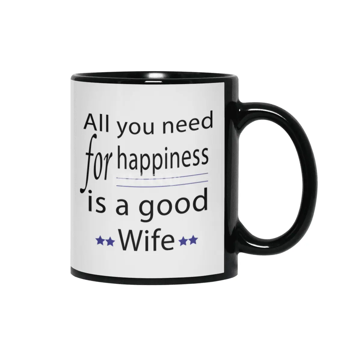 all you need for happiness is a good wife Siyah Kupa