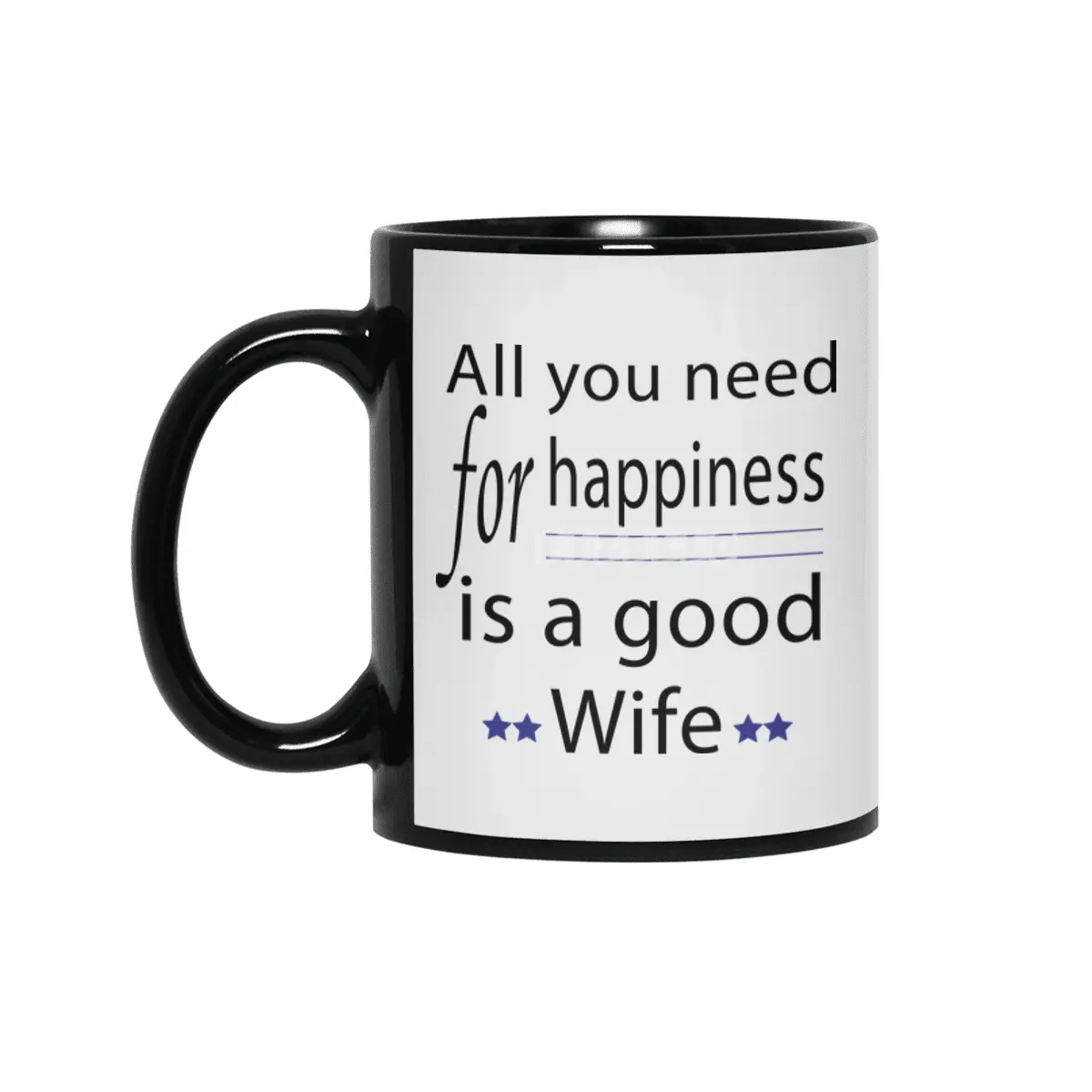 all you need for happiness is a good wife Siyah Kupa
