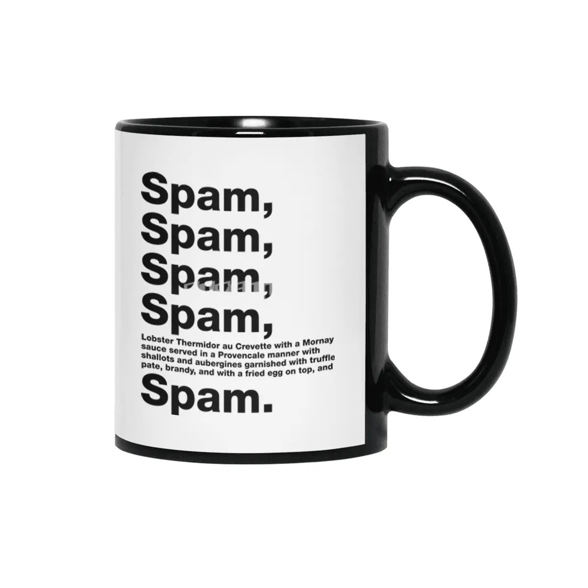 Lovely Spam - Black Text Siyah Kupa