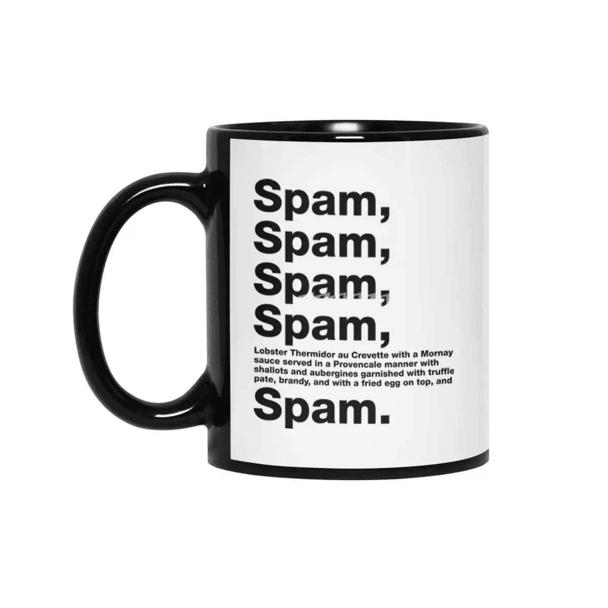 Lovely Spam - Black Text Siyah Kupa