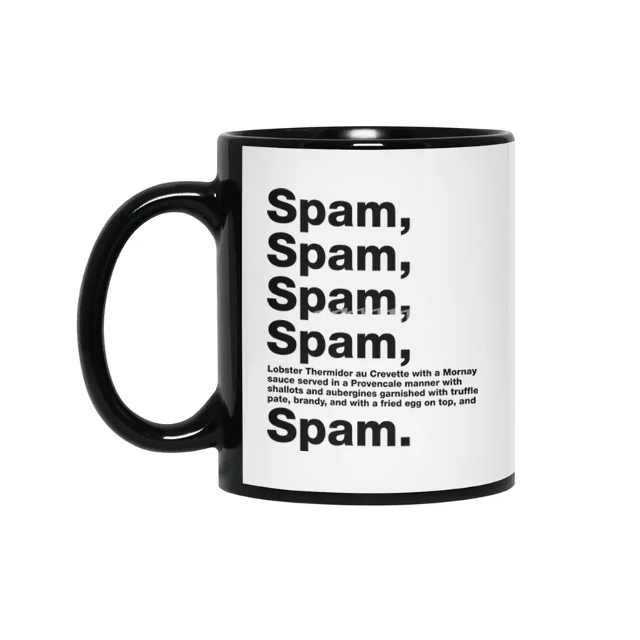 Lovely Spam - Black Text Siyah Kupa