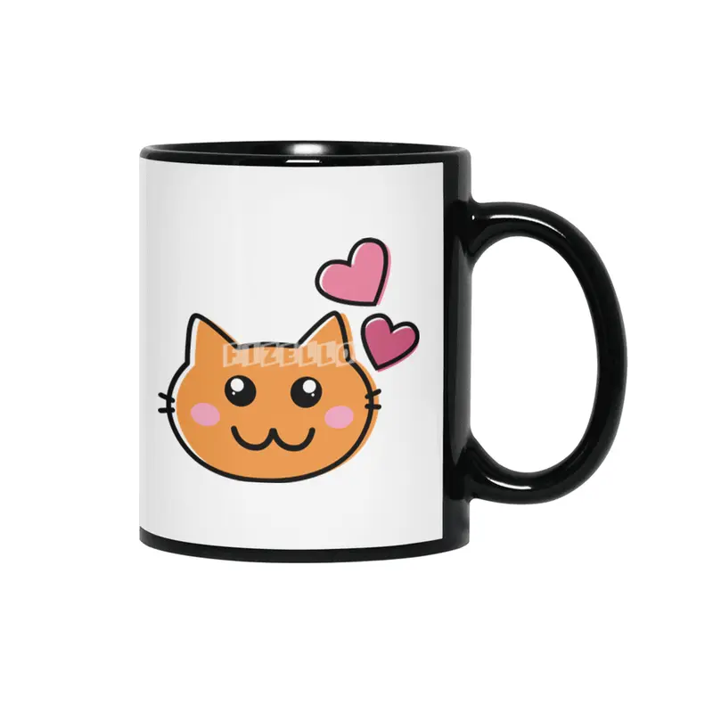 Lovely Cat Siyah Kupa