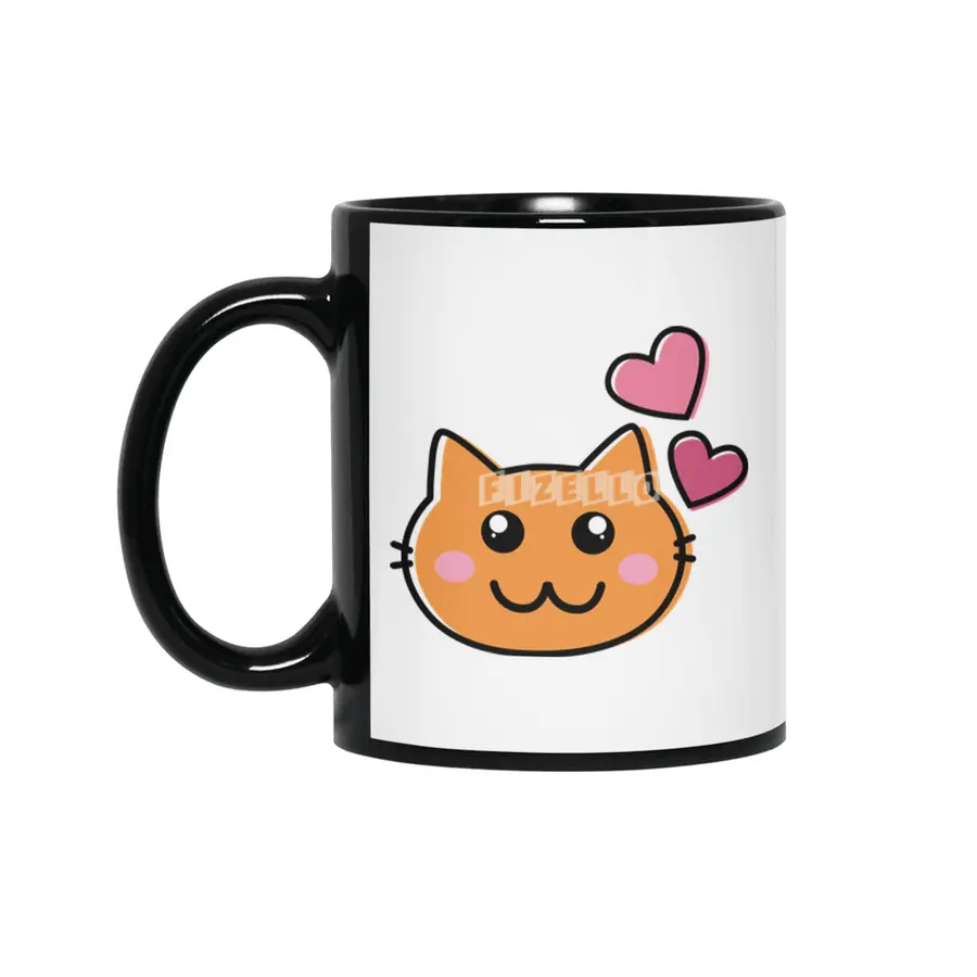 Lovely Cat Siyah Kupa