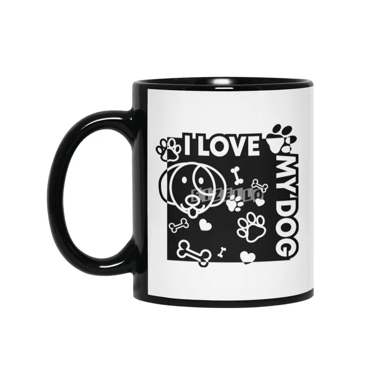 Cute lovely gift for dog lovers | I love my dog Siyah Kupa