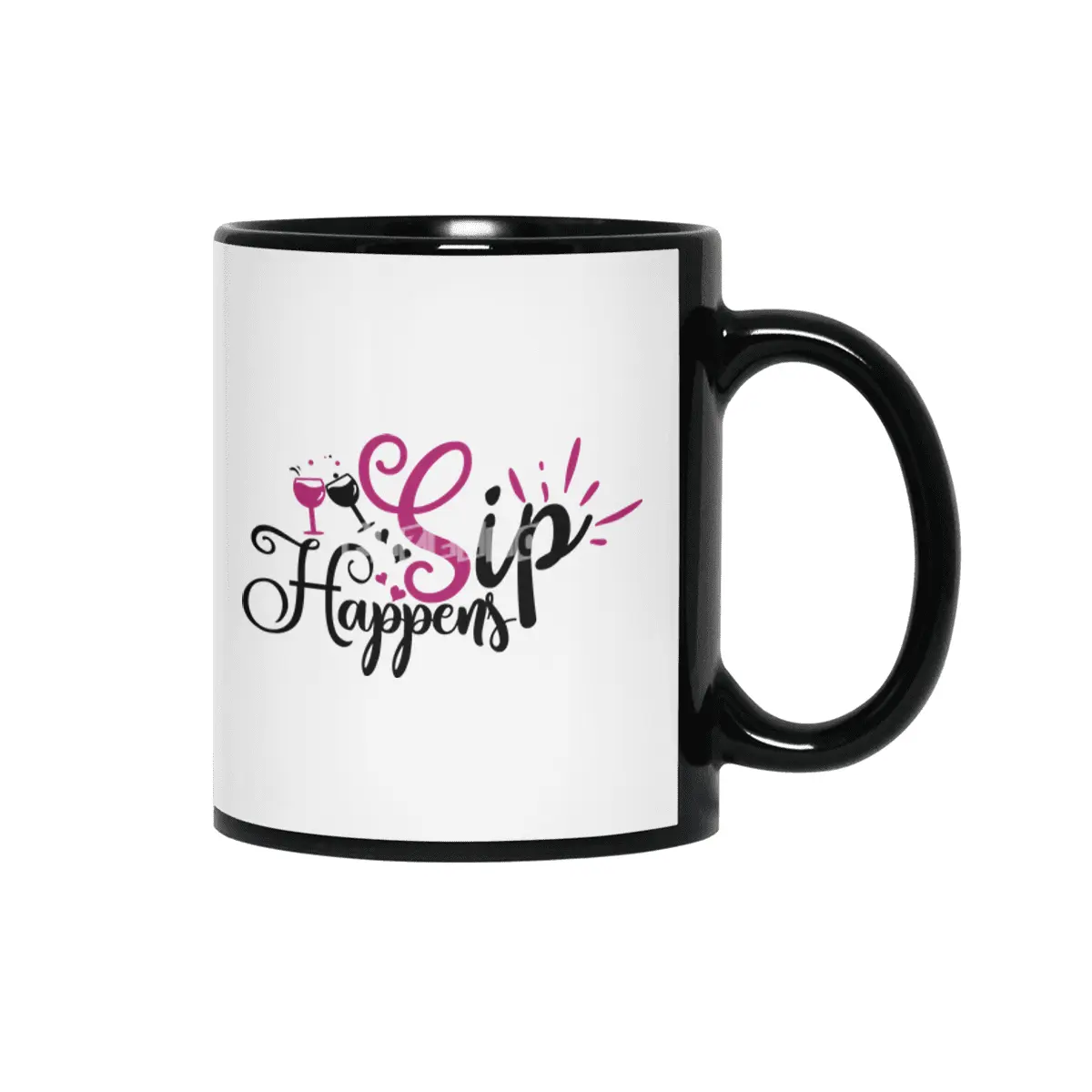 Lovely Sip Happens Siyah Kupa