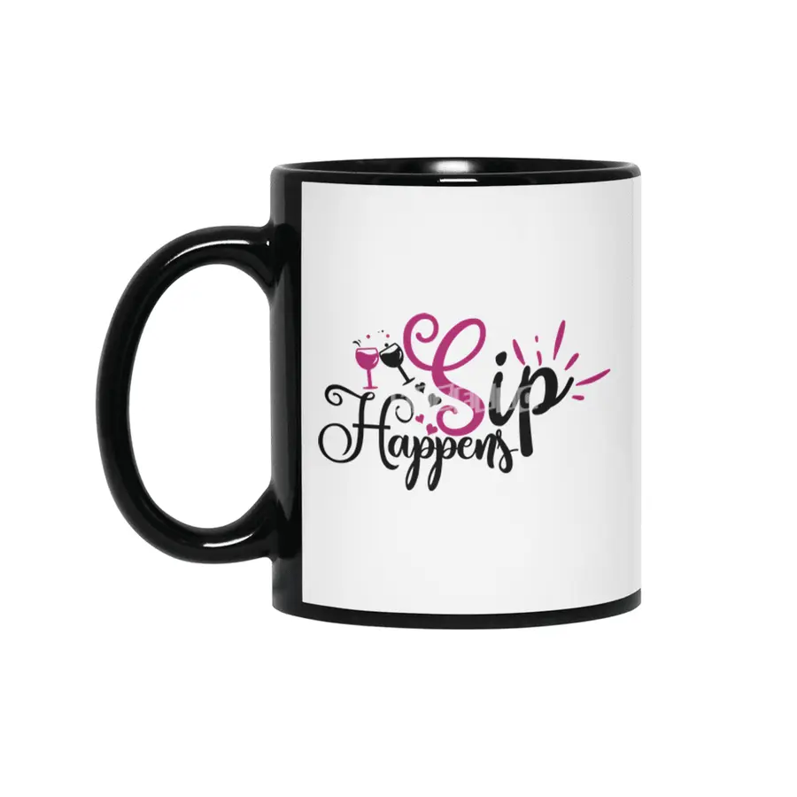 Lovely Sip Happens Siyah Kupa