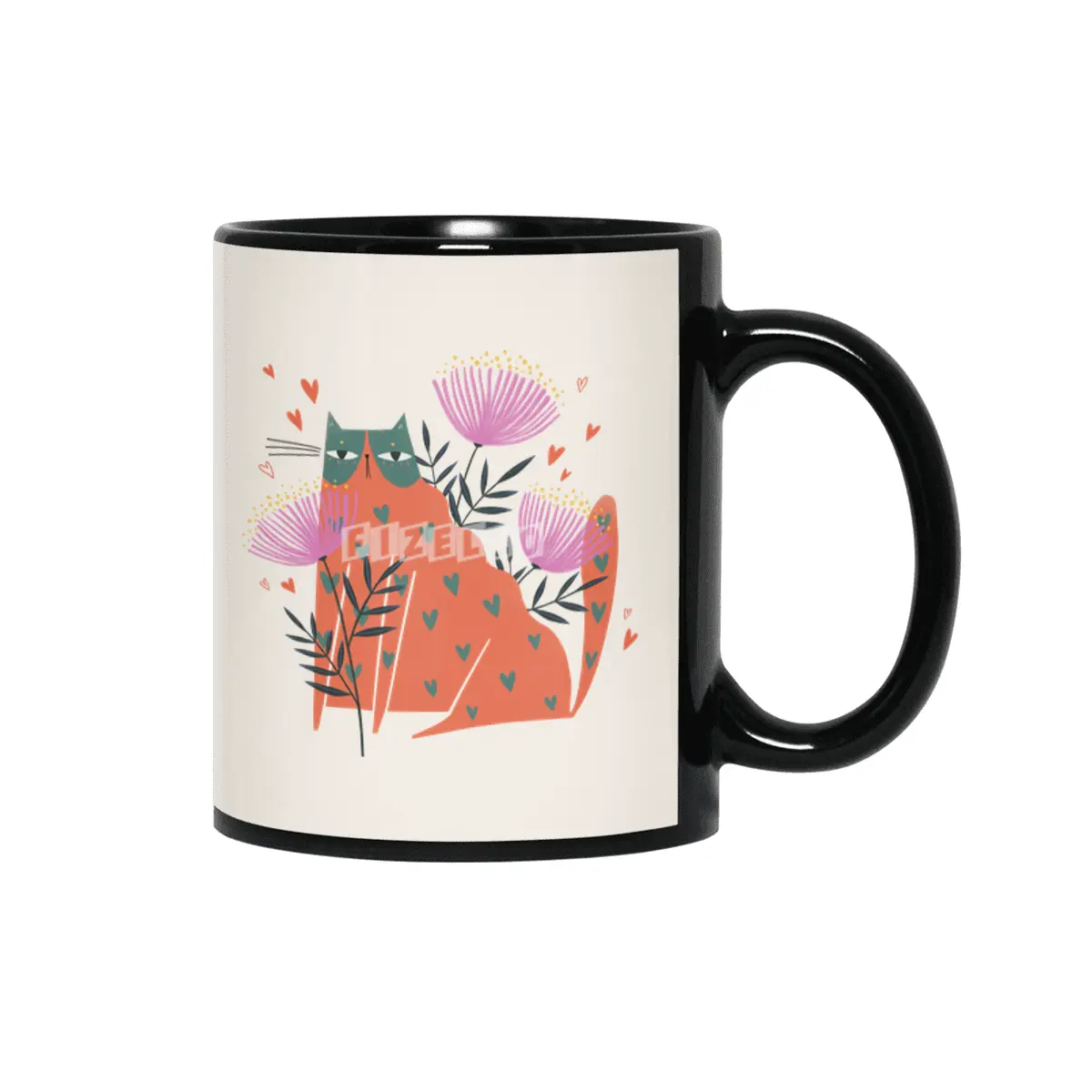 Lovely orange cat Siyah Kupa