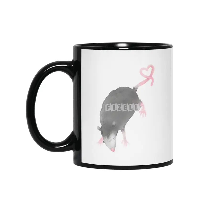 Lovely Possum Sticker Siyah Kupa
