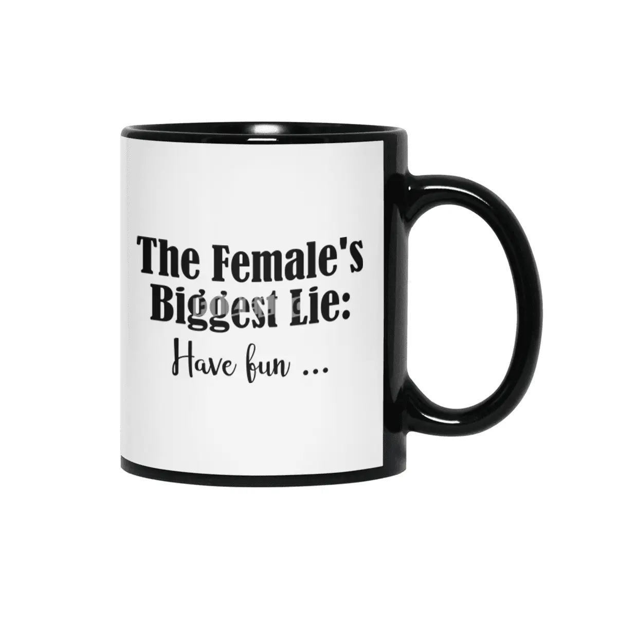 Female Biggest Lie Funny Have Fun Death Wish Stupid Hint Siyah Kupa