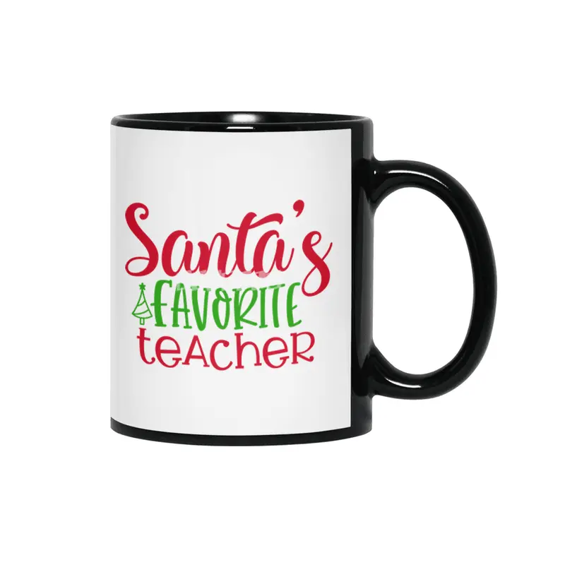 Absolute Best Santa's Favorite Teacher Siyah Kupa