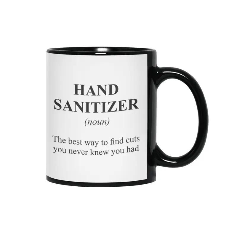 Hand Sanitizer Alternative Dictionary Definitions Parody Siyah Kupa
