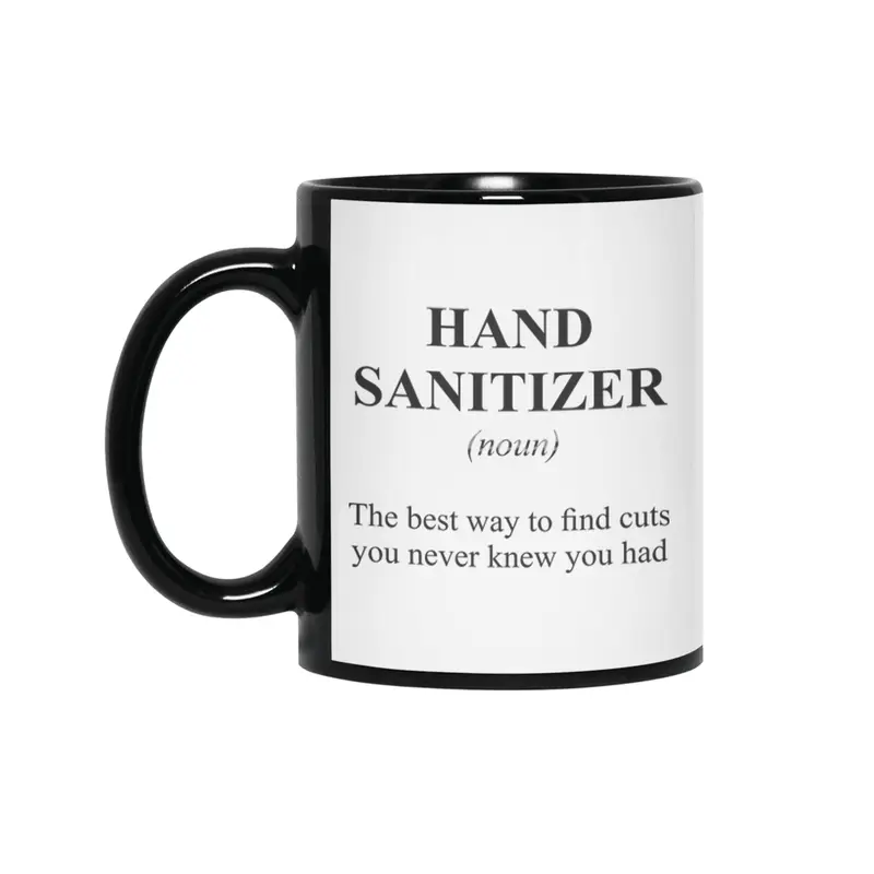 Hand Sanitizer Alternative Dictionary Definitions Parody Siyah Kupa