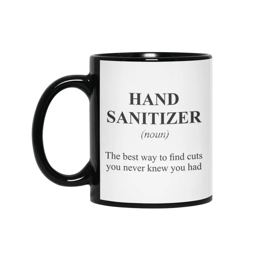 Hand Sanitizer Alternative Dictionary Definitions Parody Siyah Kupa