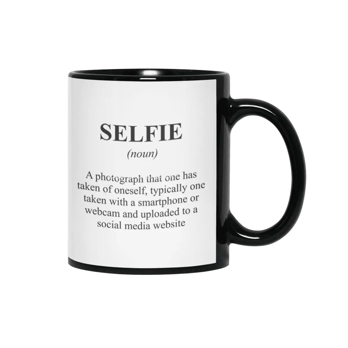 Selfie Alternative Dictionary Definition Parody Siyah Kupa