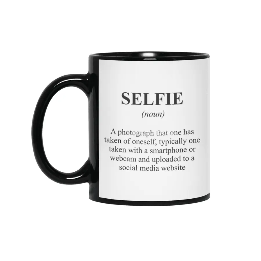 Selfie Alternative Dictionary Definition Parody Siyah Kupa