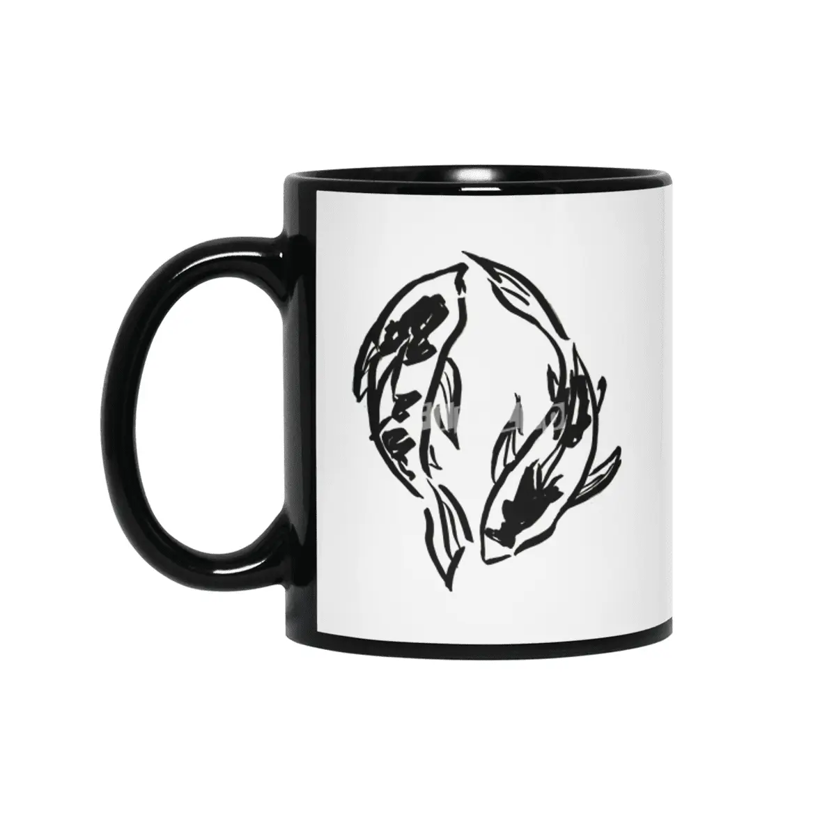 Koi Fish Siyah Kupa