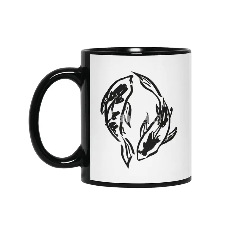 Koi Fish Siyah Kupa