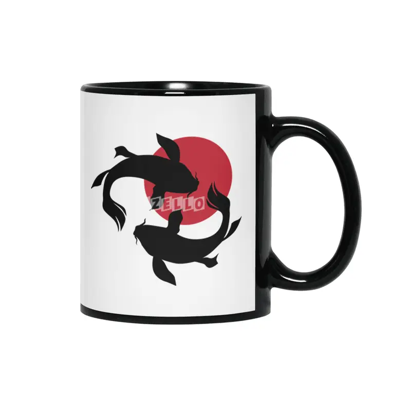 koi fishes Siyah Kupa