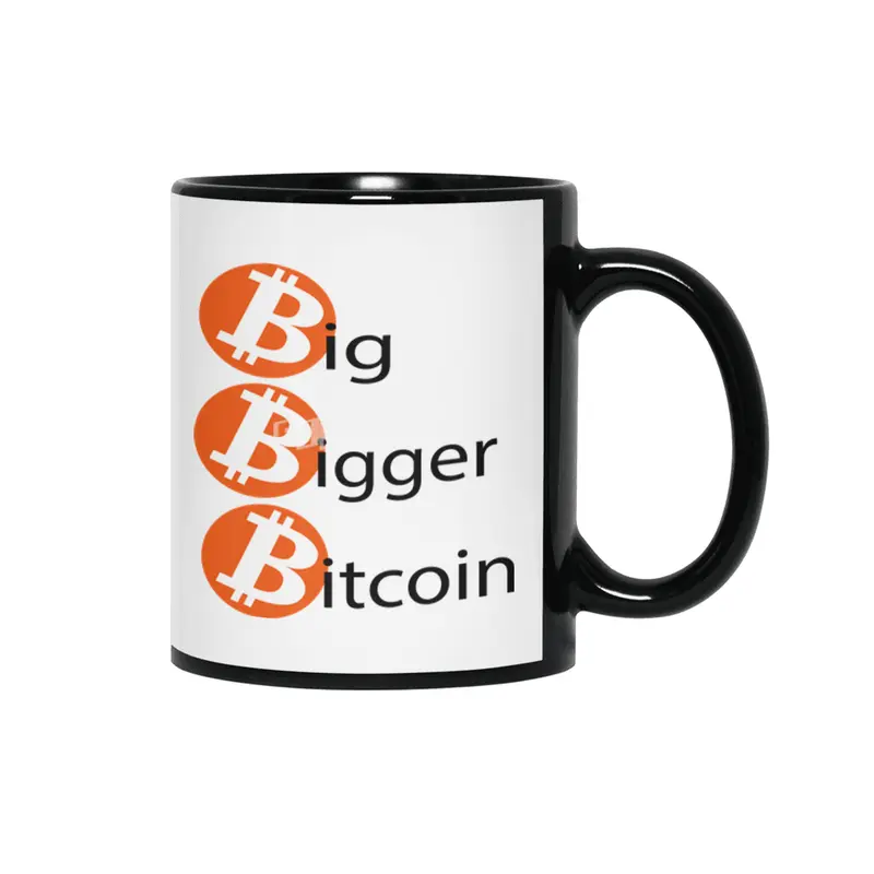 big bigger bitcoin Siyah Kupa