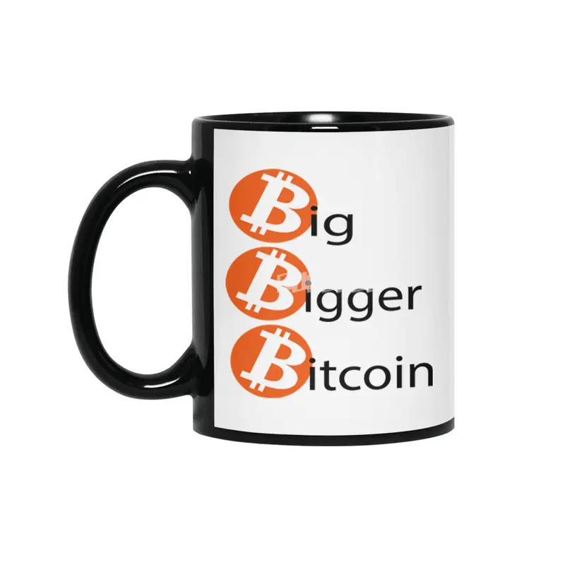 big bigger bitcoin Siyah Kupa
