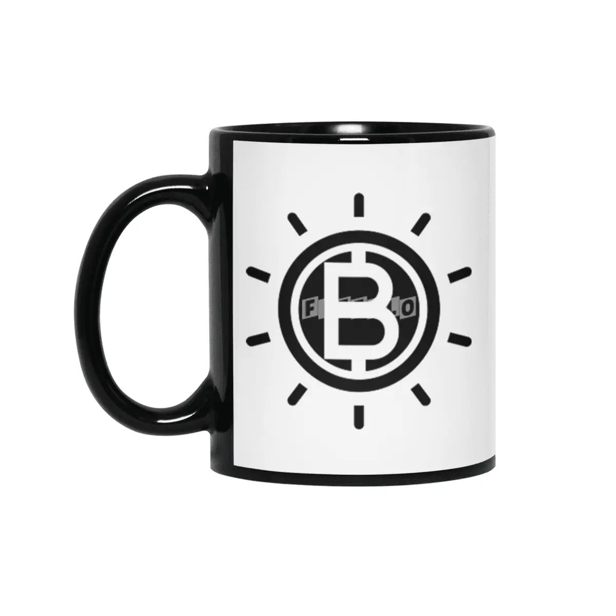 Bitcoin Black and White Design Siyah Kupa