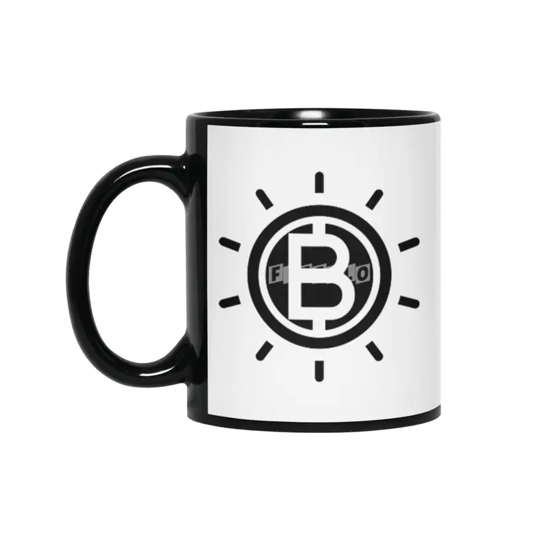 Bitcoin Black and White Design Siyah Kupa