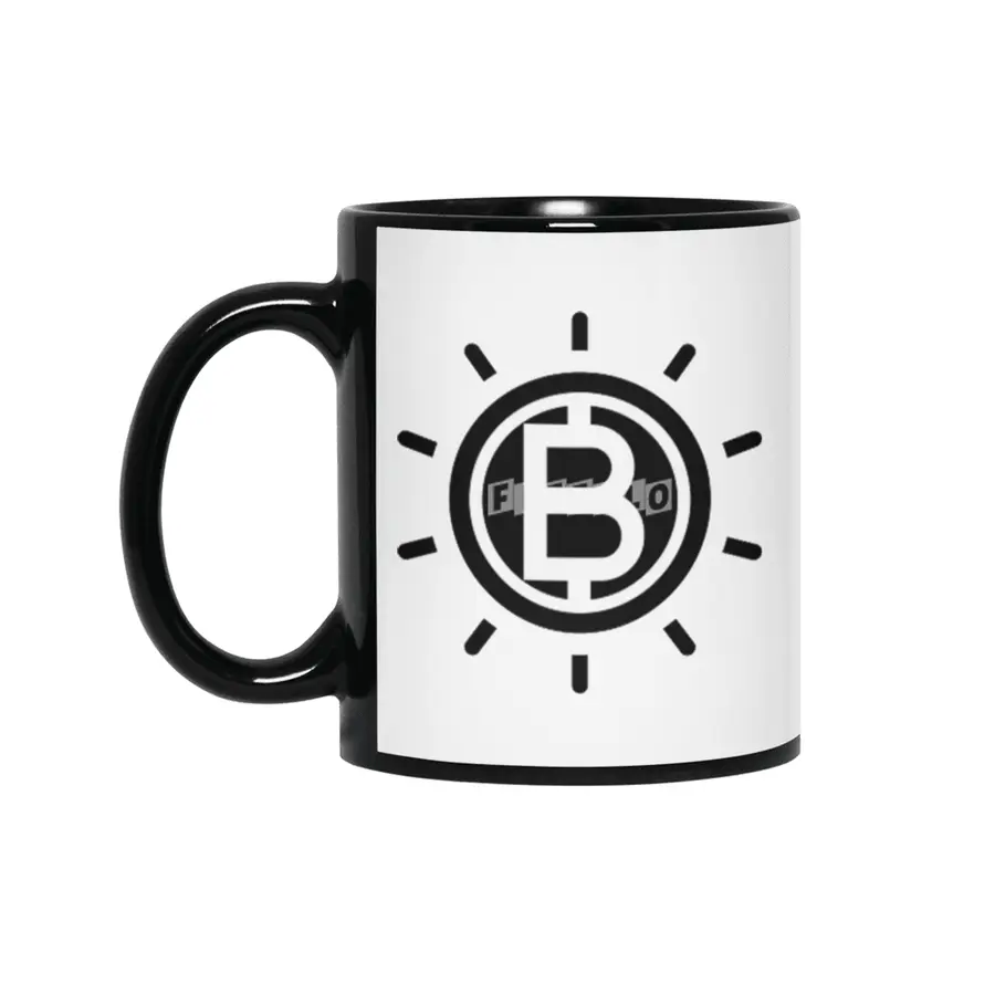 Bitcoin Black and White Design Siyah Kupa