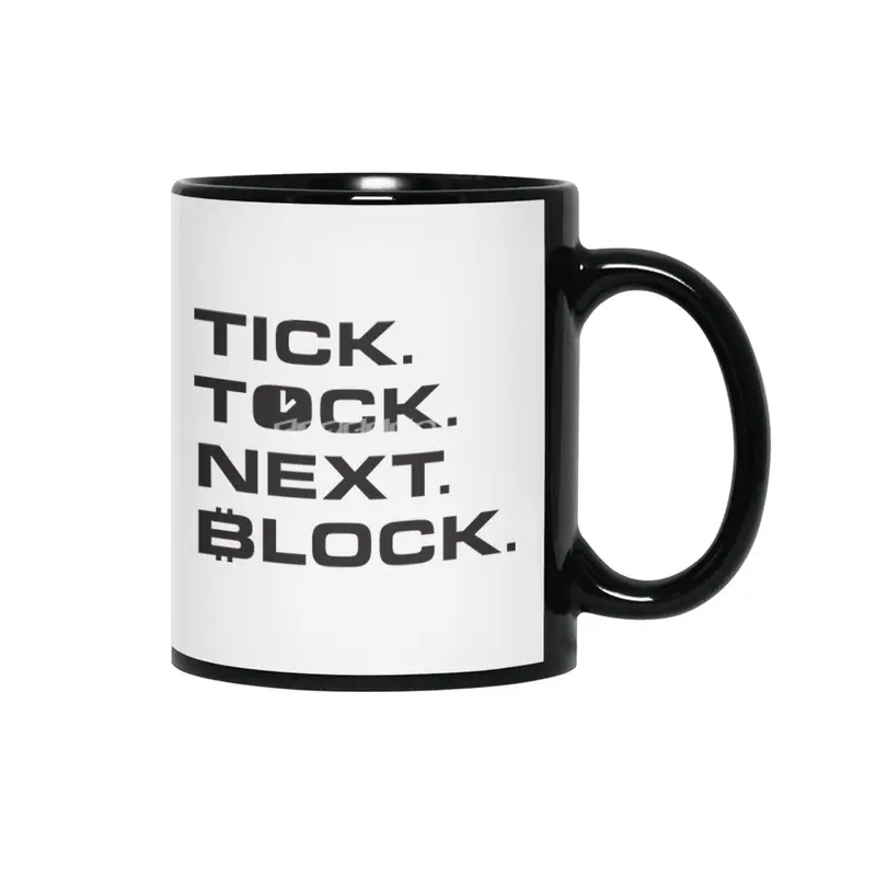 Bitcoin Design - Tick Tock Next Block Siyah Kupa