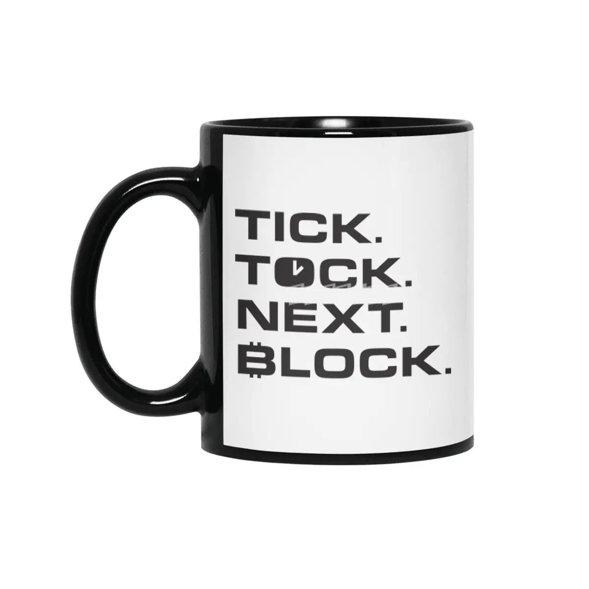 Bitcoin Design - Tick Tock Next Block Siyah Kupa